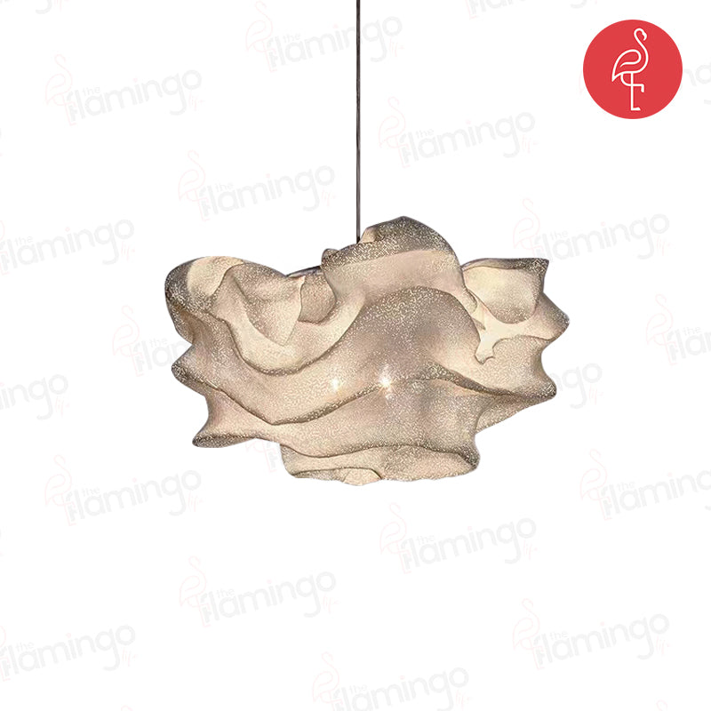 Cloudy Luminious Hanging Light – side view – designer pendant light India – The Flamingo Life