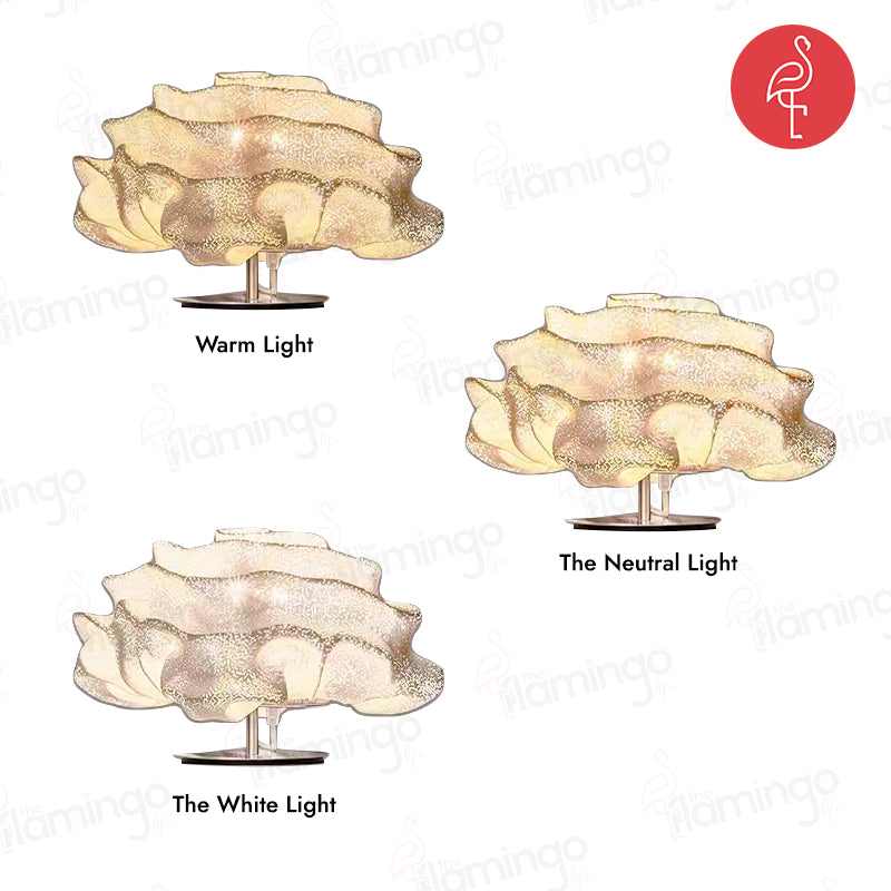 Cloudy Lotus Desk Lamp – detail view – luxury desk lamp India – The Flamingo Life