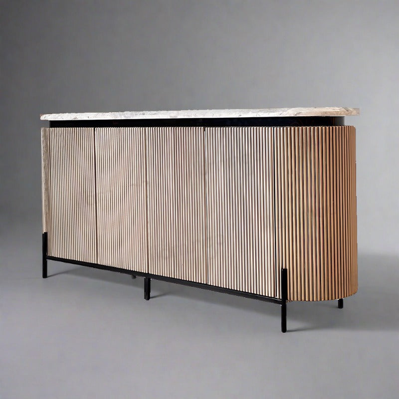Antilla Luxury Console lifestyle view - marble console table - The Flamingo Life