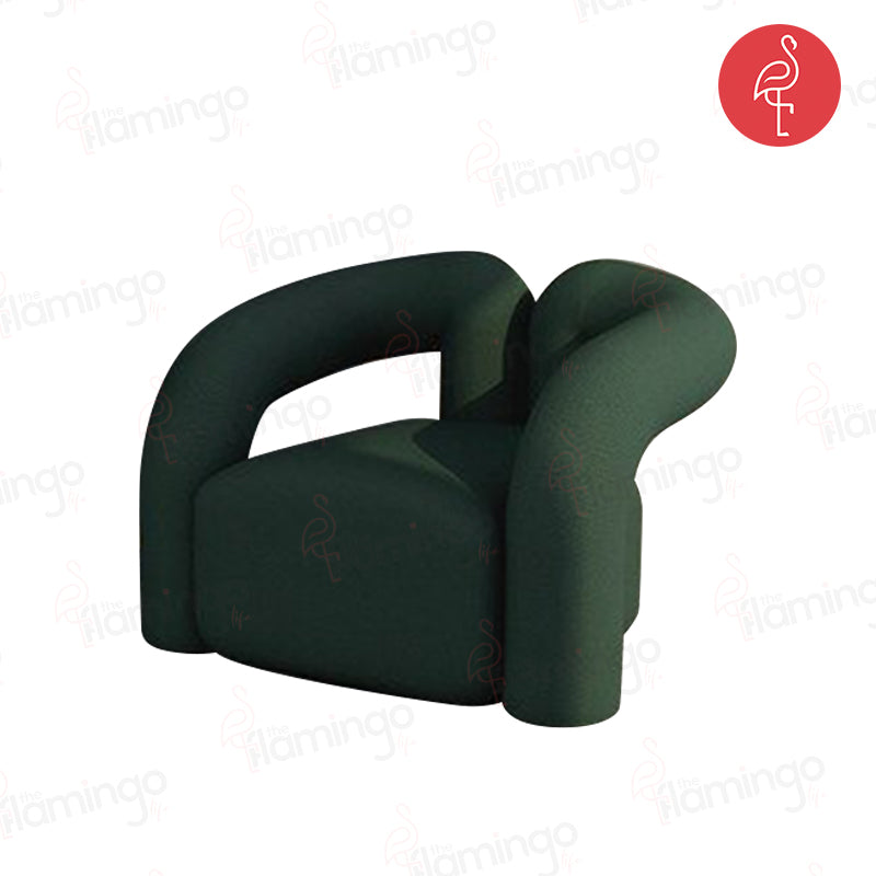 Haris Luxury Single Sofa Chair angle view - sofa - The Flamingo Life