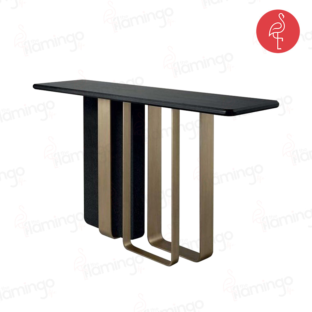 Trunge Console lifestyle view - marble console table - The Flamingo Life