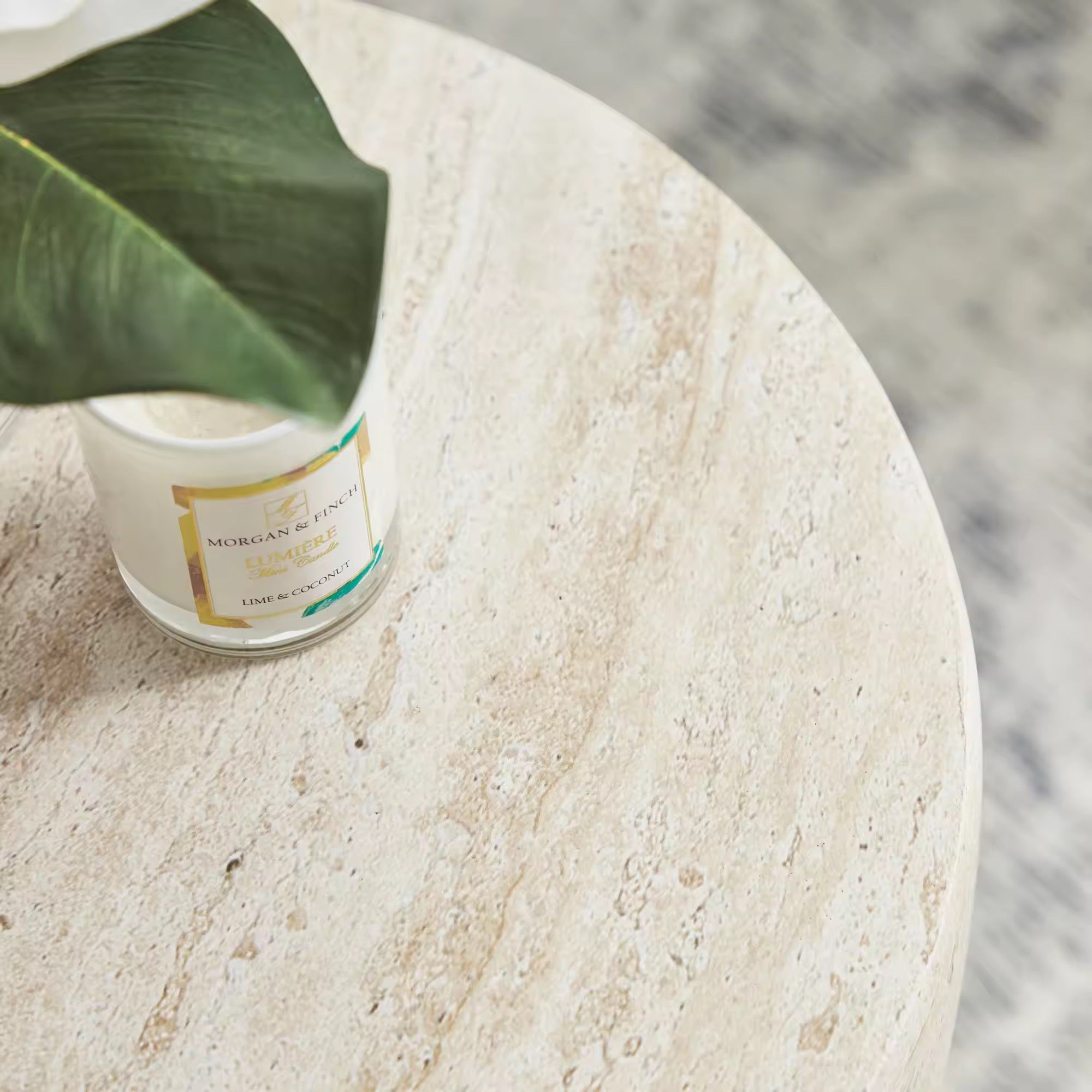 Ivory Drift Side Table detail view - side table - The Flamingo Life