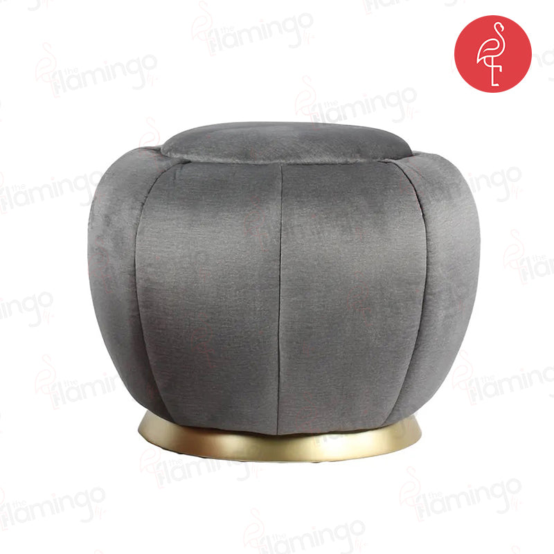 Tufted Pouffie detail view - premium leather pouf - The Flamingo Life
