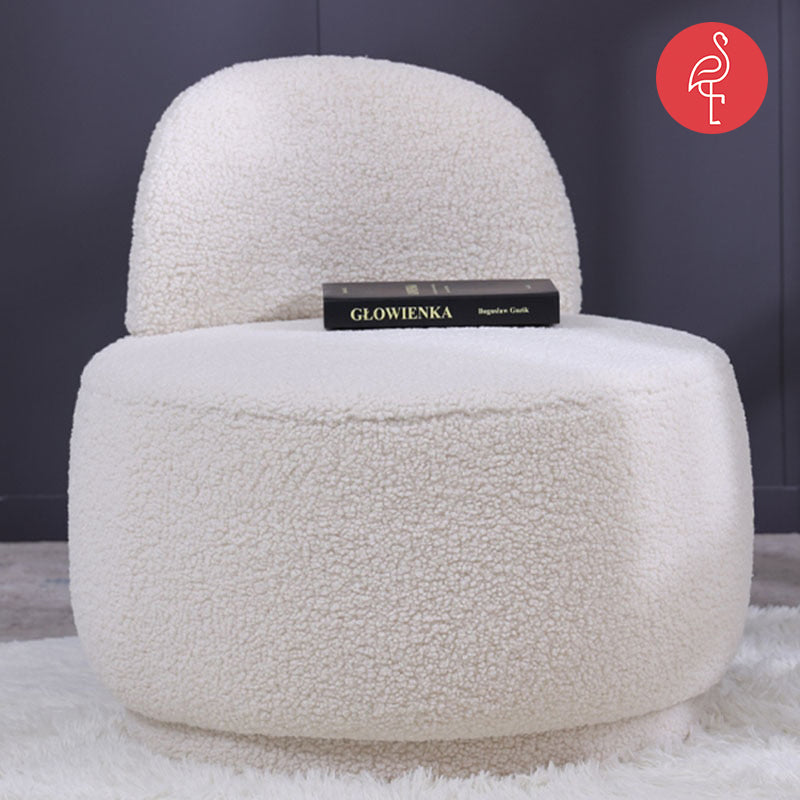 Boukle Round & Cozy Chair side view - accent chair - The Flamingo Life