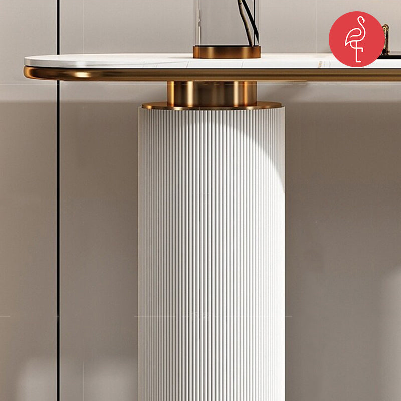 Stefania Marble Console Table angle view - marble console table - The Flamingo Life