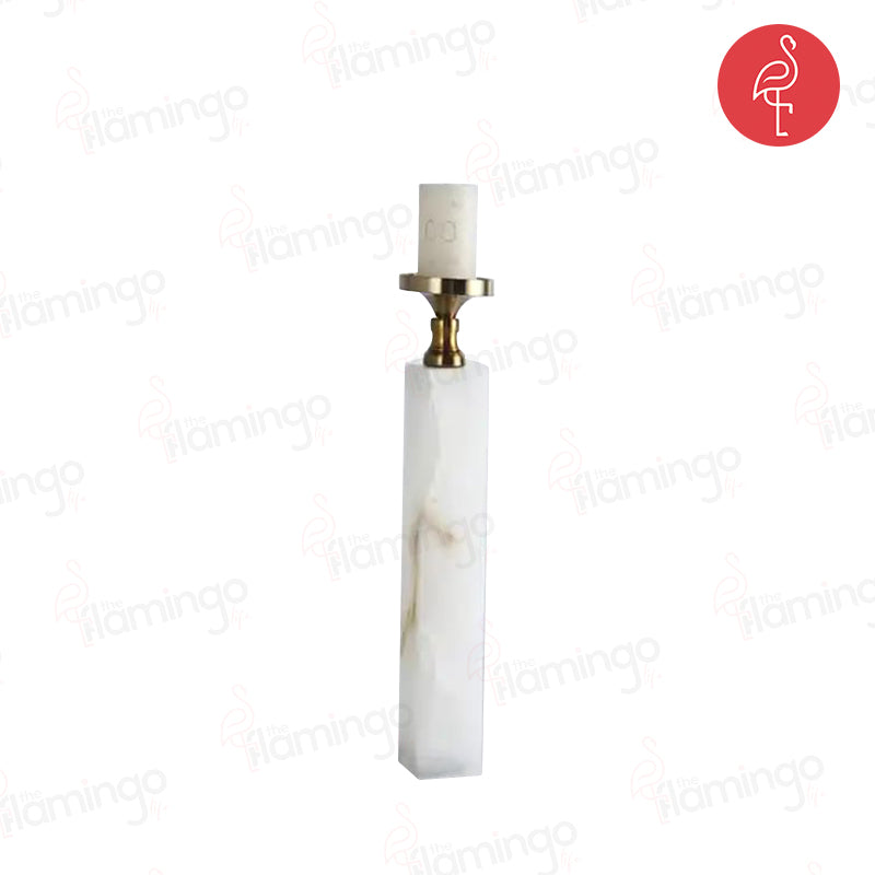 Custom High-End Marble Candle Holder – detail view – luxury marble decor India – The Flamingo Life