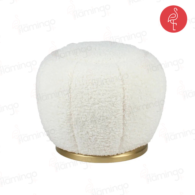 Tufted Pouffie lifestyle view - premium leather pouf - The Flamingo Life