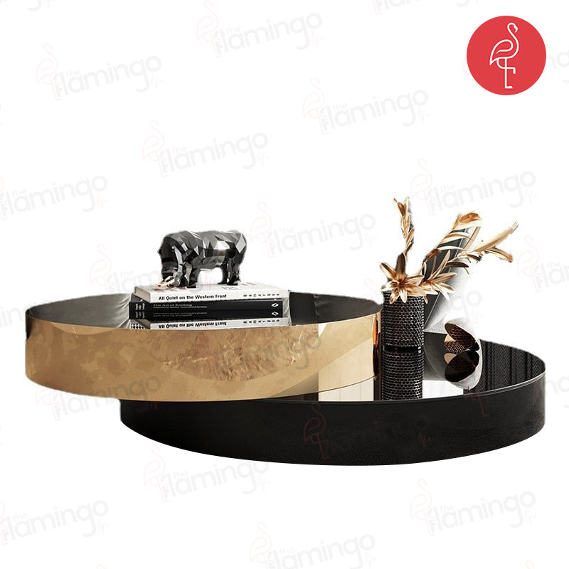 Fiji Gold Claded Center Table detail view - gold-accented furniture - The Flamingo Life