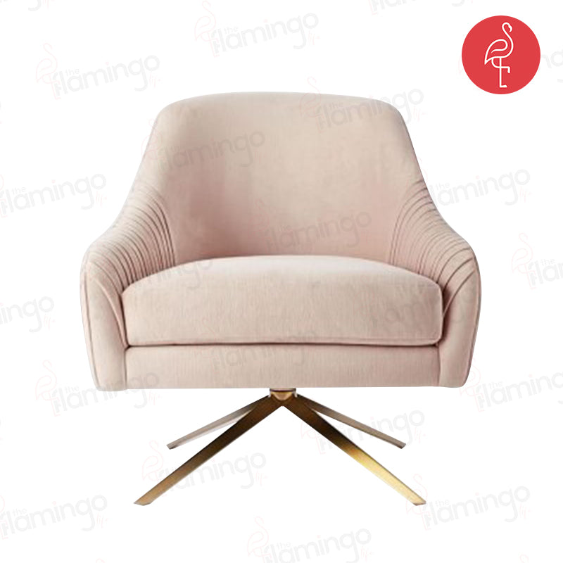 Louis Fashion Single Chair lifestyle view - gold-accented accent chair - The Flamingo Life