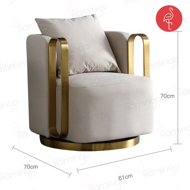 Denmark Luxury Chair view 8 - velvet upholstery accent chair - The Flamingo Life