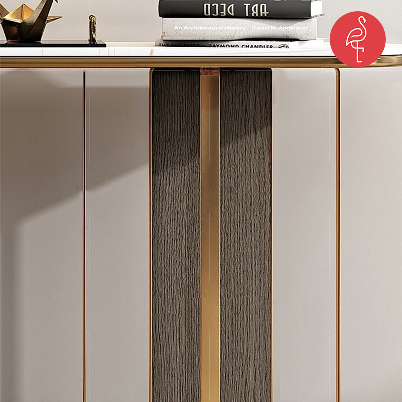 Stefania Marble Console Table view 7 - marble console table - The Flamingo Life