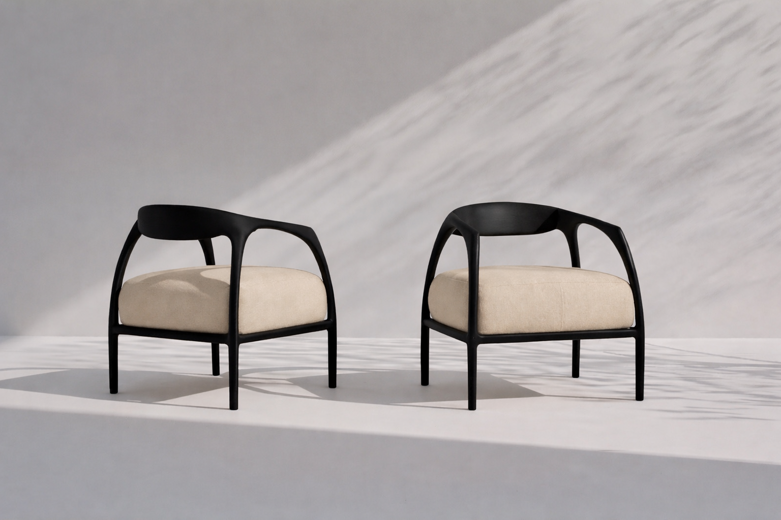The Maru Teak Accent Chair – new angle – luxury solid teak accent chair India – The Flamingo Life