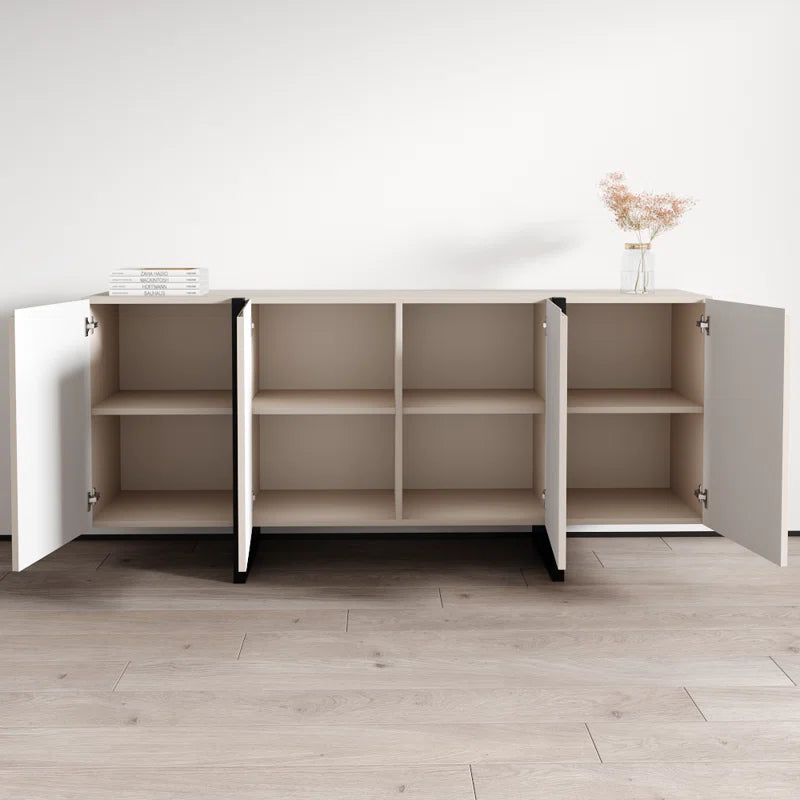 Uris Side Board/ Console lifestyle view - Japandi console table - The Flamingo Life