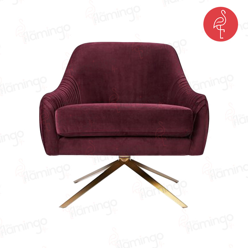 Louis Fashion Single Chair close-up - gold-accented accent chair - The Flamingo Life