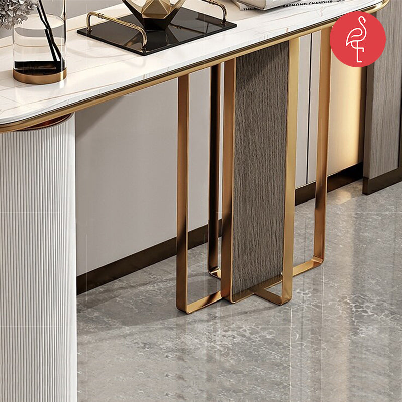 Stefania Marble Console Table view 8 - marble console table - The Flamingo Life