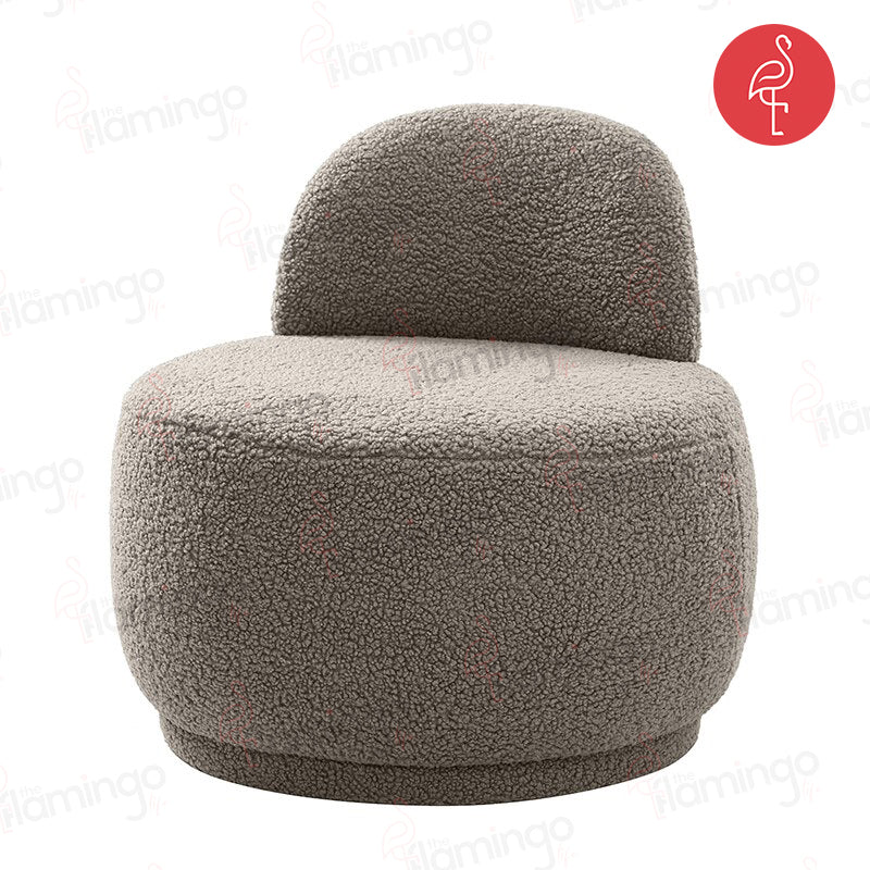 Boukle Round & Cozy Chair close-up - accent chair - The Flamingo Life