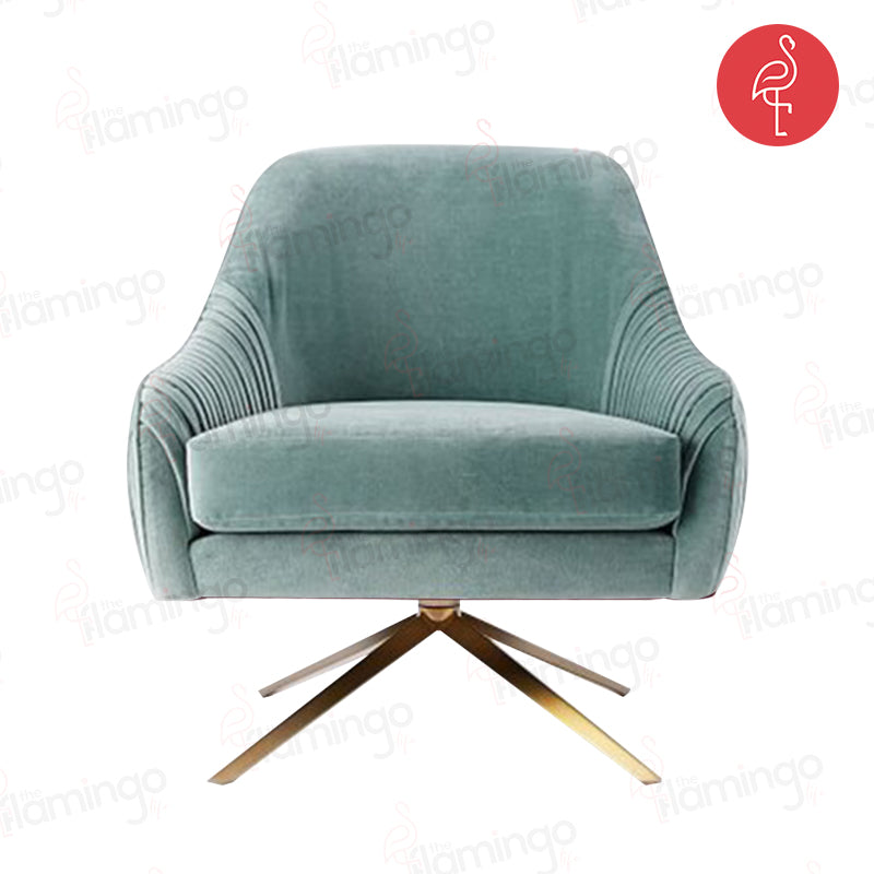 Louis Fashion Single Chair angle view - gold-accented accent chair - The Flamingo Life