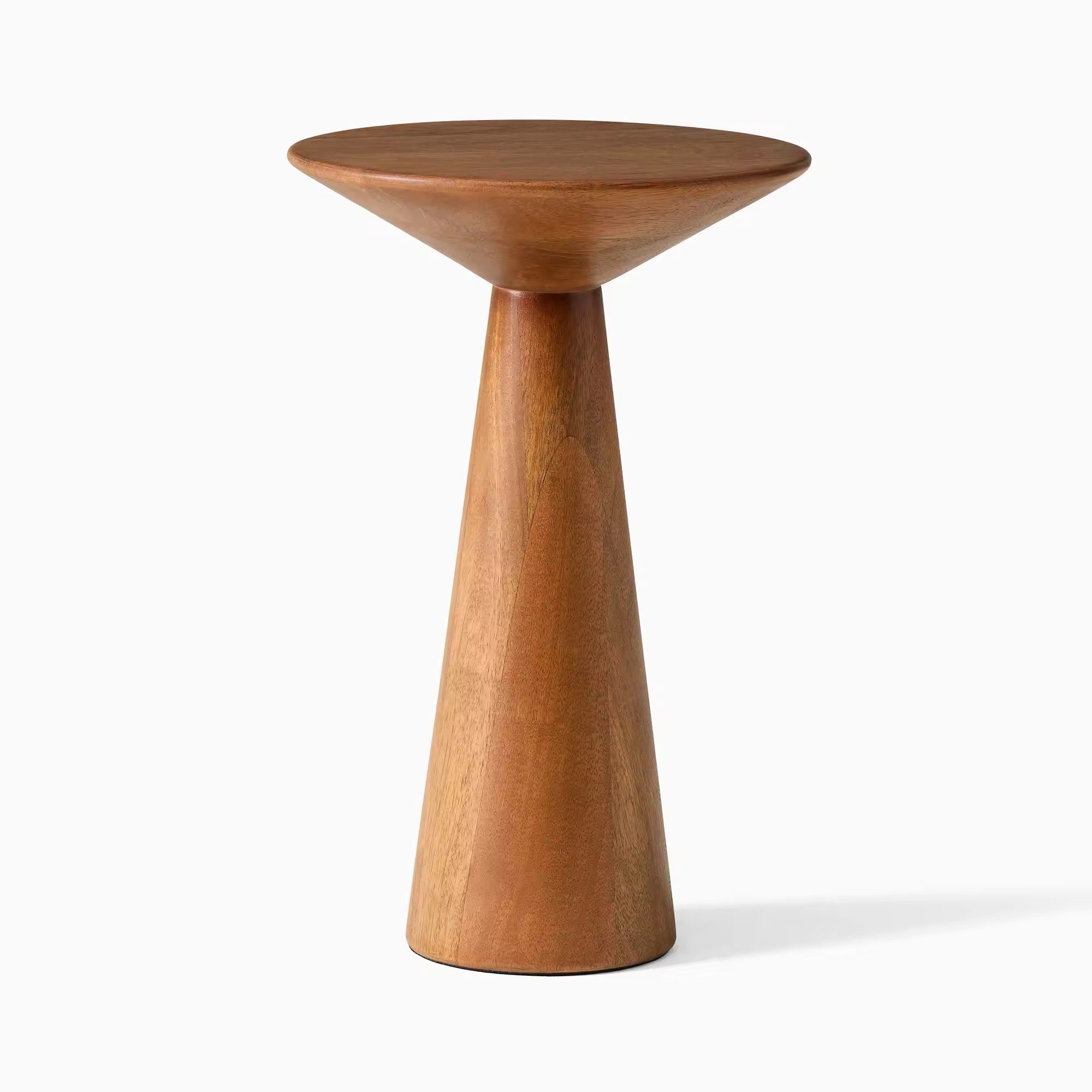 Fraternity Side Table close-up - wood veneer side table - The Flamingo Life