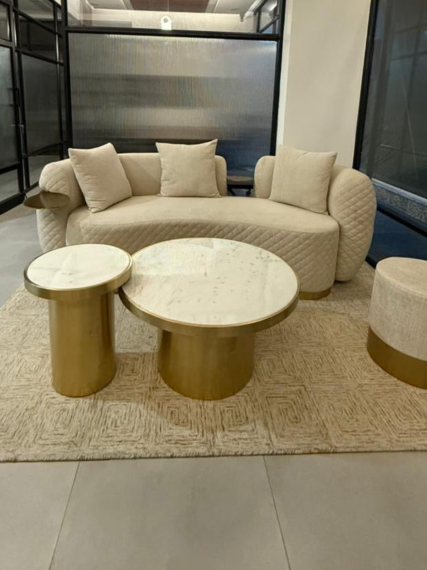 Clyde Coffee Table Set detail view - marble coffee table - The Flamingo Life