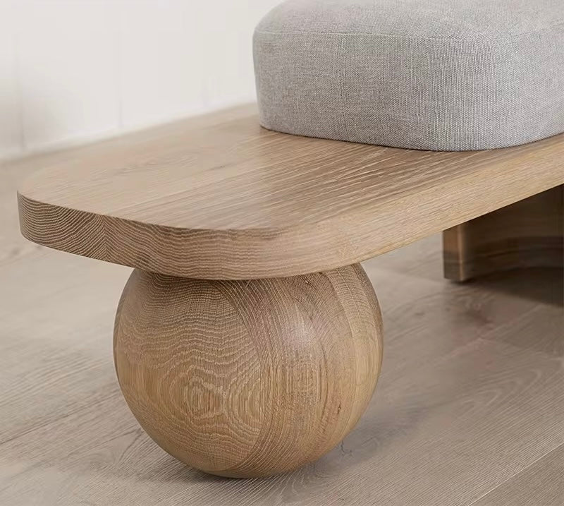 Saga Premium Ottoman close-up - Japandi ottoman - The Flamingo Life
