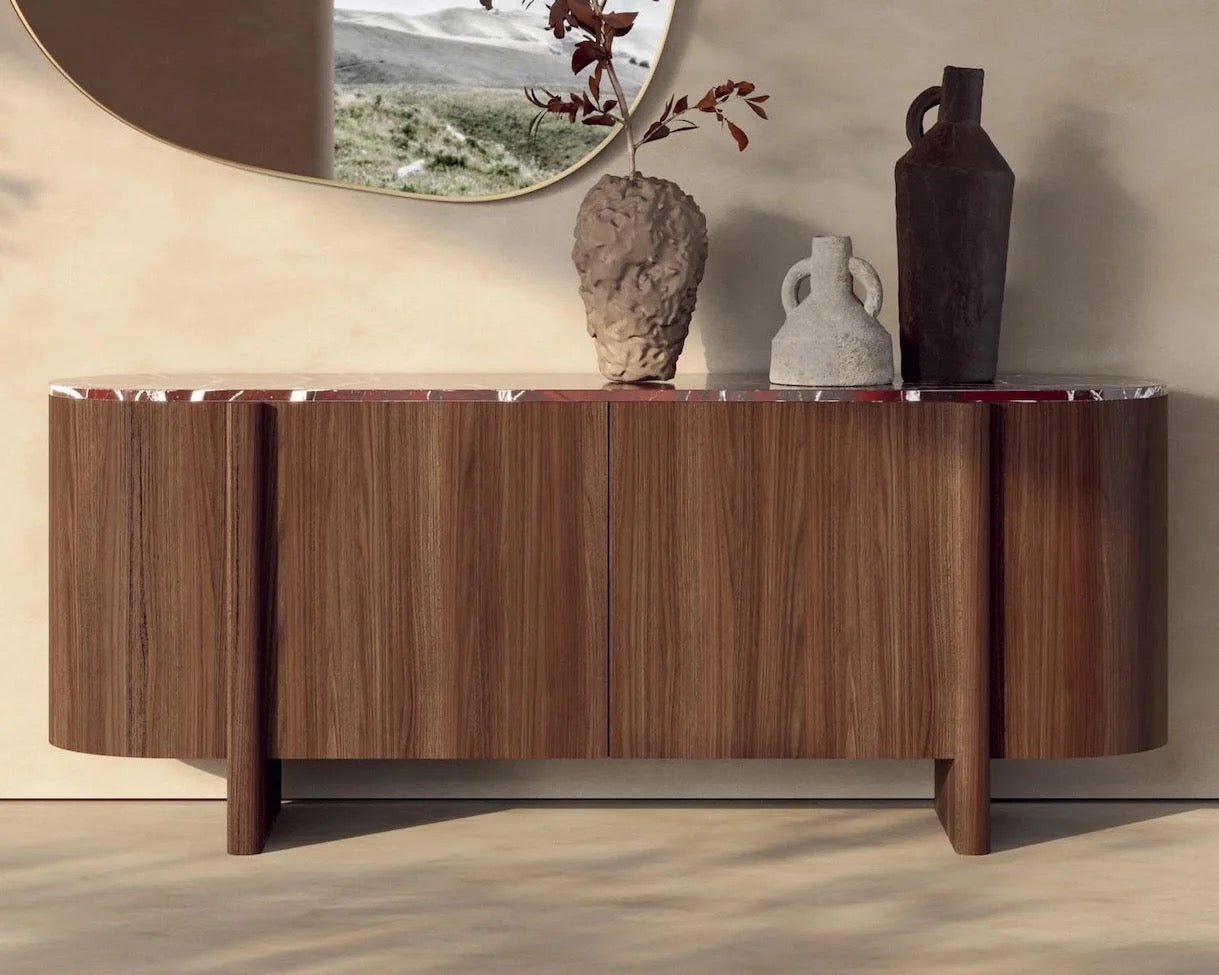 Walnut Console with Onyx top