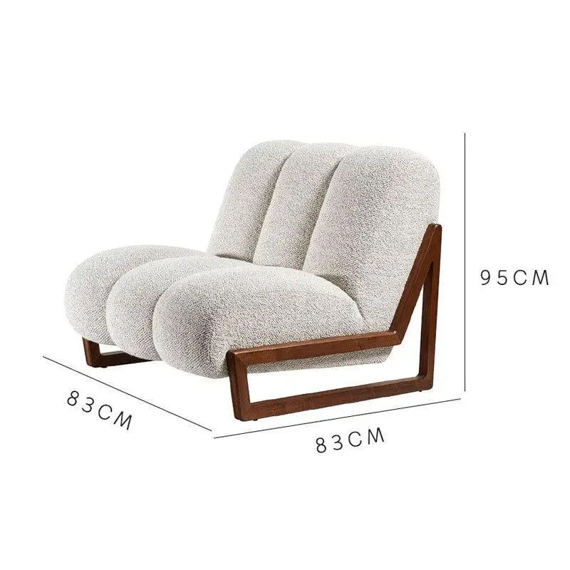 Lounging Boucle Accent Chair detail view - boucle fabric accent chair - The Flamingo Life