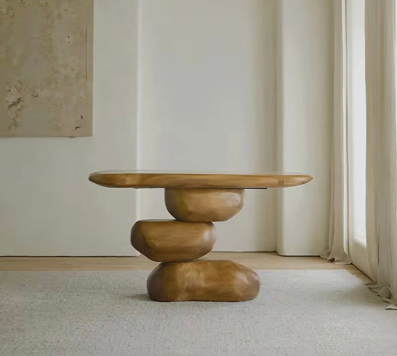 Willow Nest Console side view - wood veneer console table - The Flamingo Life