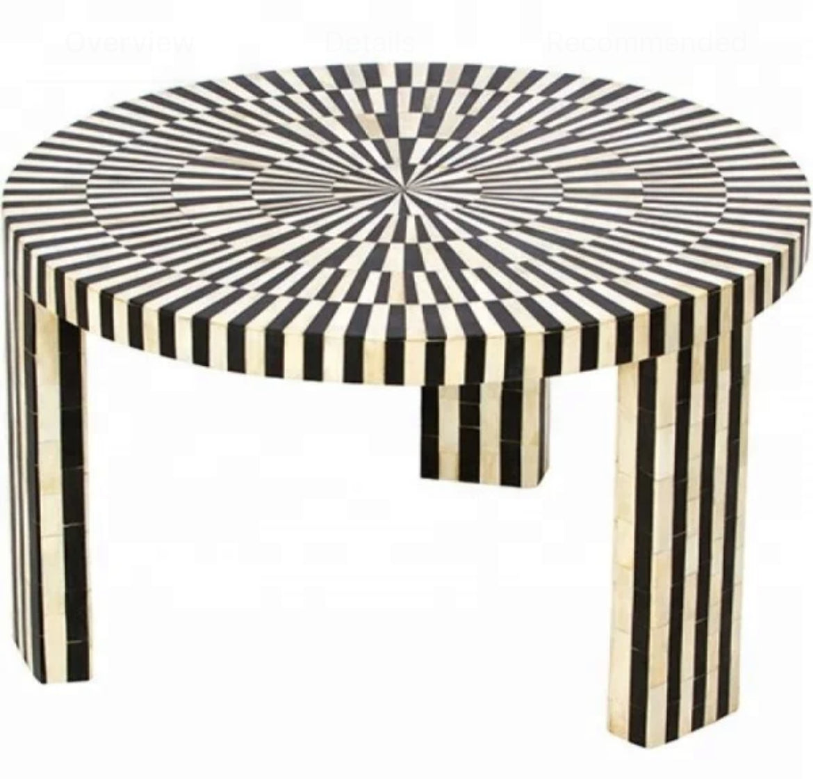 Bone Inlay Nesting Coffee Table Set detail view - bone inlay coffee table - The Flamingo Life