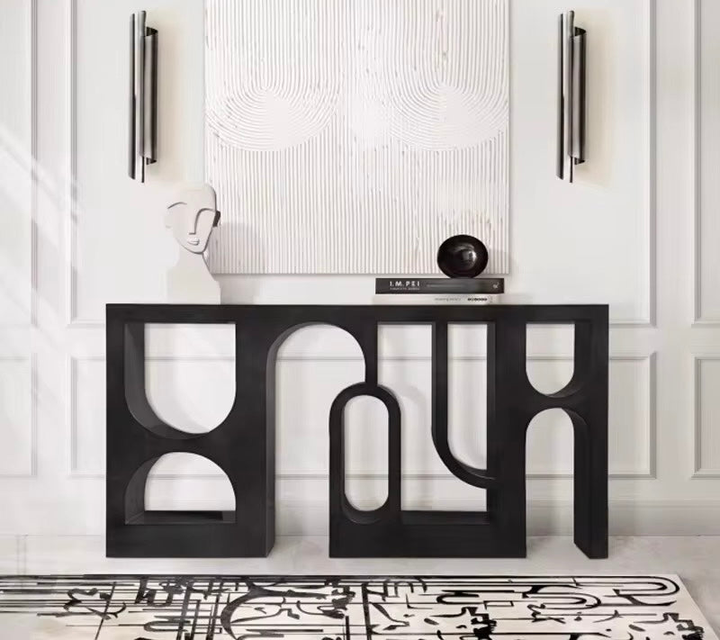 Greek Elegant Console side view - console table - The Flamingo Life