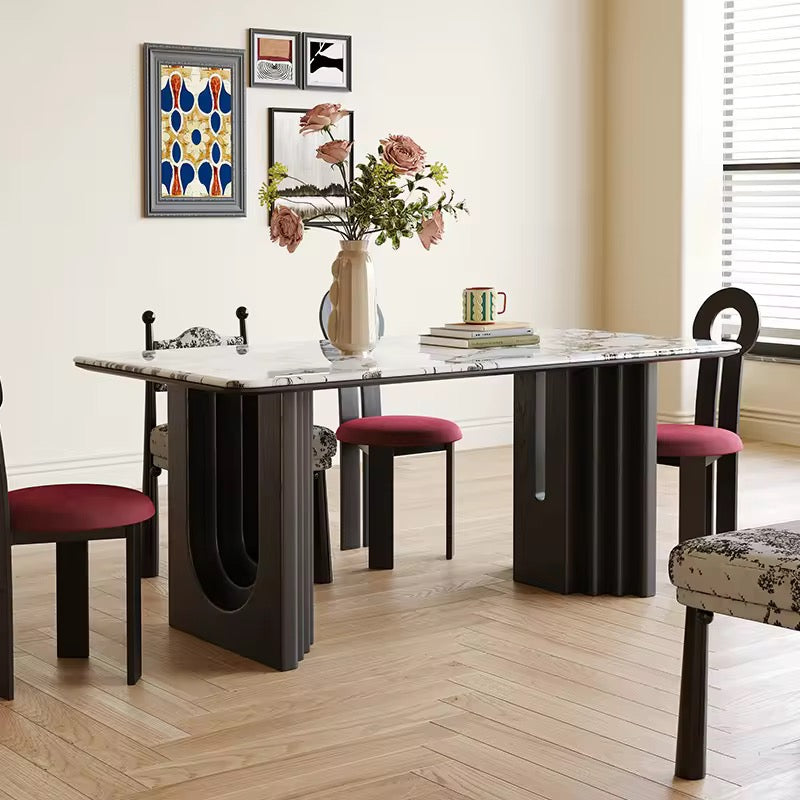 Suki Dinning Table detail view - solid teak wood dining table - The Flamingo Life