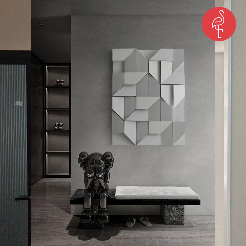 Puzzled Luxury Wall Mount Light – white variant view – designer wall light India – The Flamingo Life
