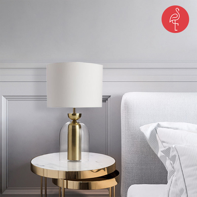Klandos Glassed Table Lamp – detail view – luxury glass table lamp India – The Flamingo Life