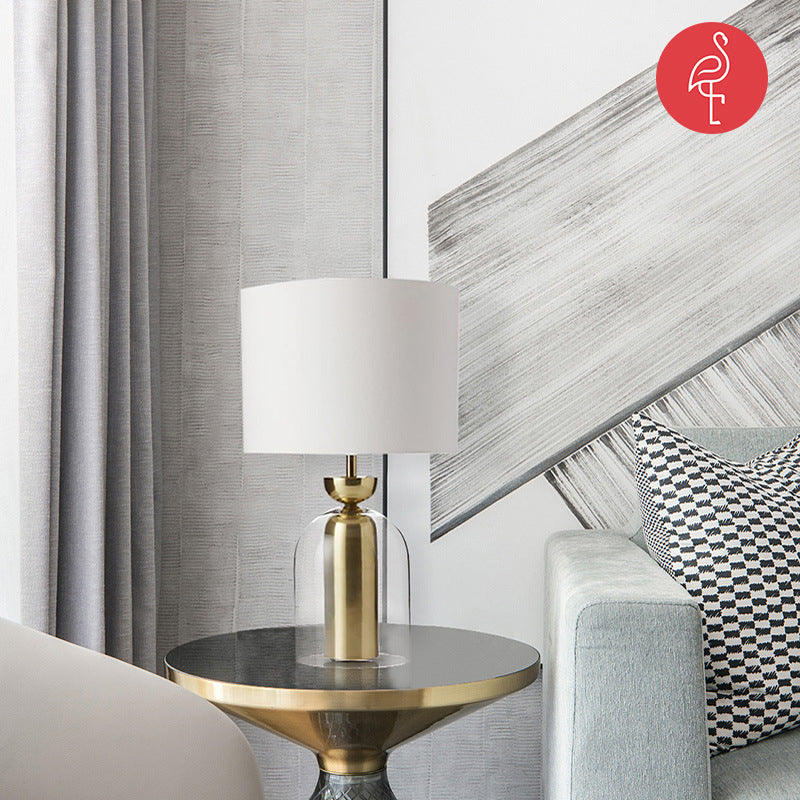 Klandos Glassed Table Lamp – side view – luxury glass table lamp India – The Flamingo Life