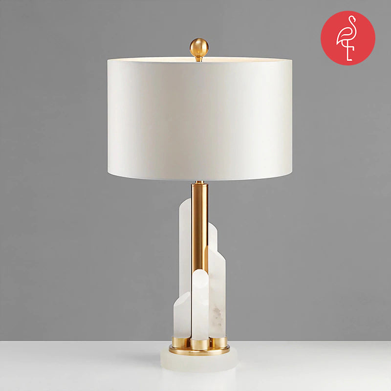 Valour Desk Lamp – side view – luxury marble desk lamp India – The Flamingo Life
