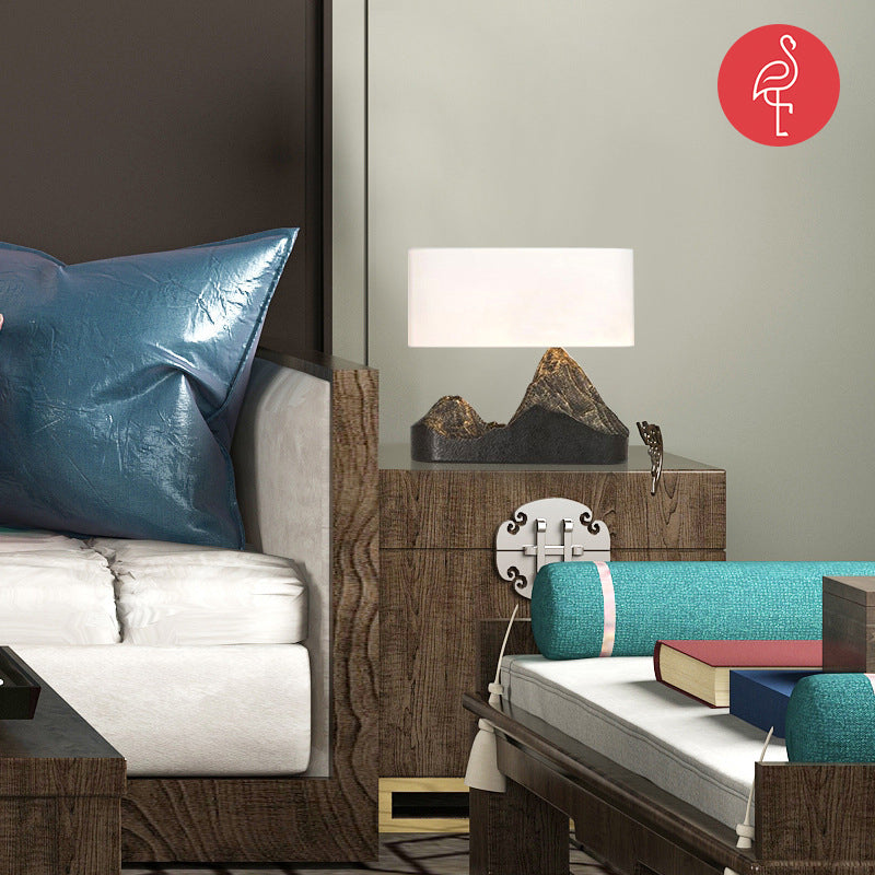 Grady Mountain Style Bed Lamp – detail view – luxury bedside lamp India – The Flamingo Life