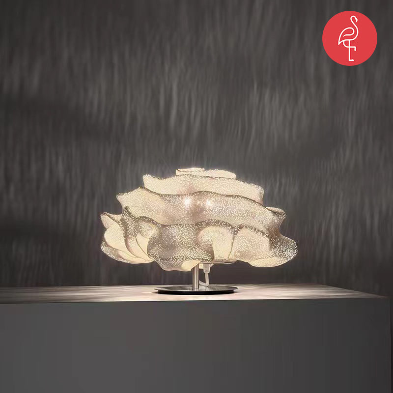 Cloudy Lotus Desk Lamp – close-up view – luxury desk lamp India – The Flamingo Life