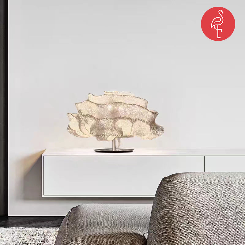 Cloudy Lotus Desk Lamp – side view – luxury desk lamp India – The Flamingo Life