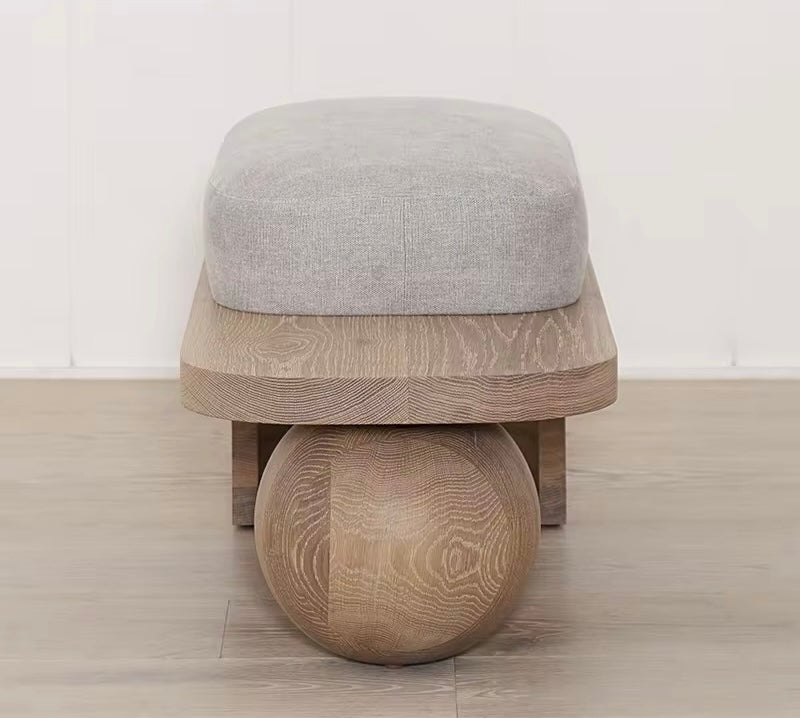 Saga Premium Ottoman lifestyle view - Japandi ottoman - The Flamingo Life