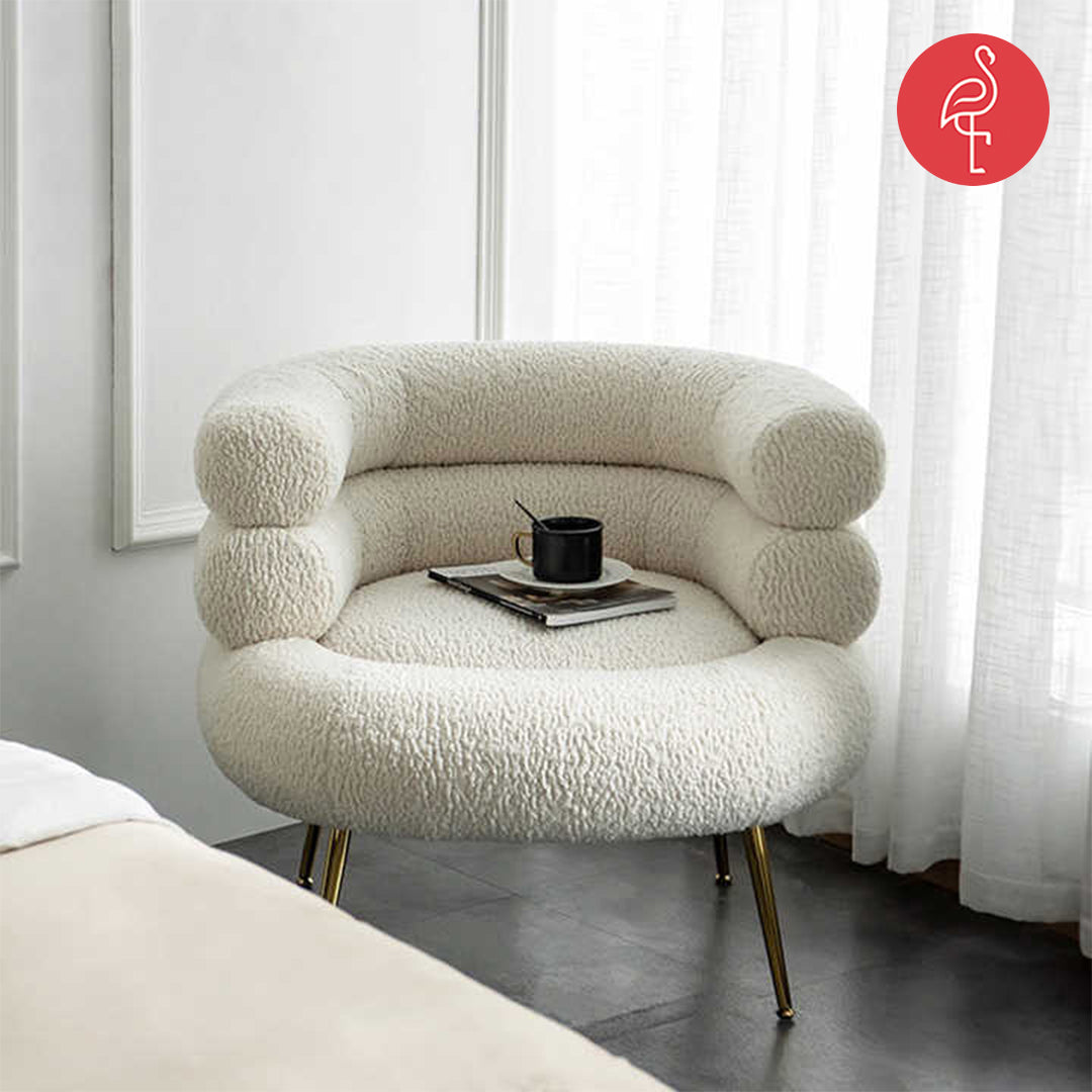 Maria Sleek Artsy Accent Chair side view - accent chair - The Flamingo Life