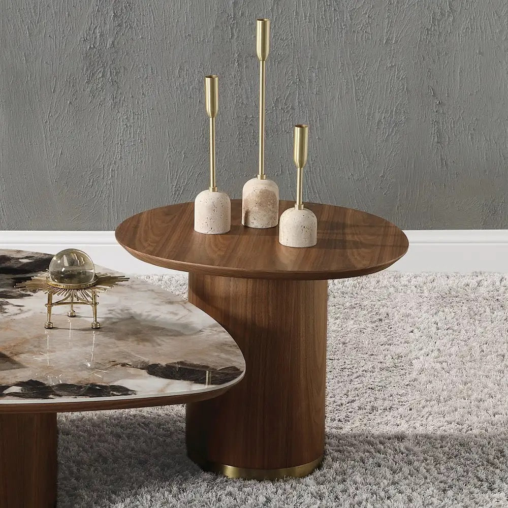 Regalia Nesting Table Set side view - marble nesting table set - The Flamingo Life