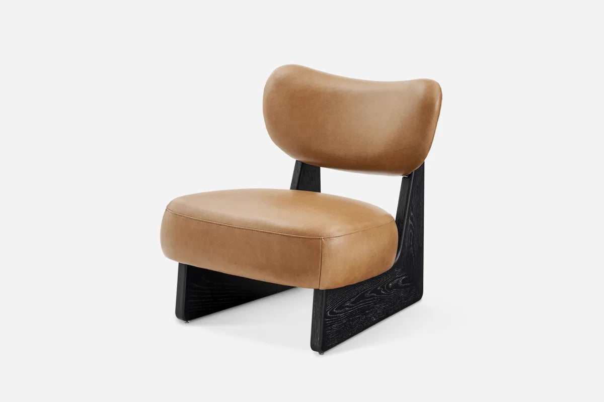 Joshua Leather Accent Chair detail view - premium leather accent chair - The Flamingo Life