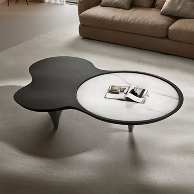 Kensho Coffee Table side view - marble coffee table - The Flamingo Life