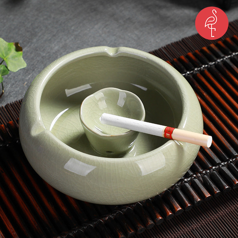 Nano Round Coloured Ashtray – lifestyle view – luxury designer ashtray India – The Flamingo Life