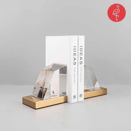 Crystalline Bookend with Golden Base