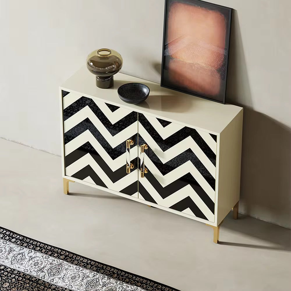 Side Board Abstract Style detail view - furniture - The Flamingo Life