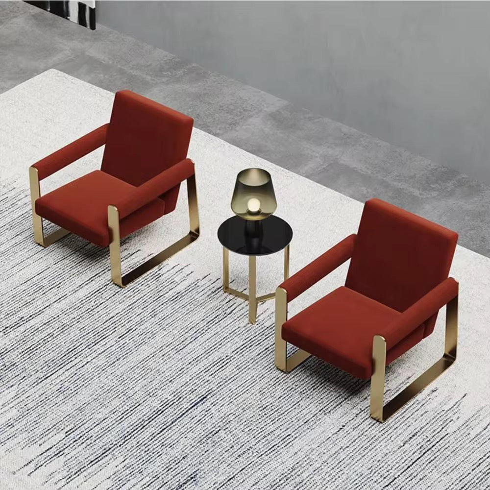 Elegant Nora Accent Chair side view - suede upholstery accent chair - The Flamingo Life