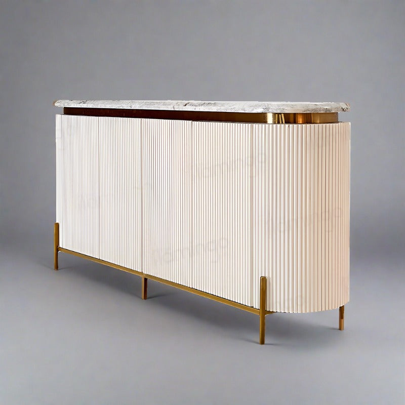 Antilla Luxury Console close-up - marble console table - The Flamingo Life