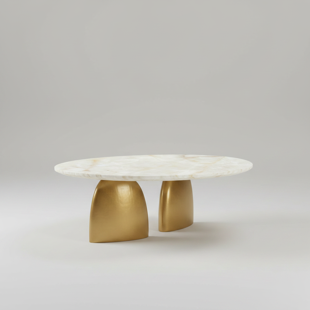 Monarca Centre Table detail view - onyx stone furniture - The Flamingo Life