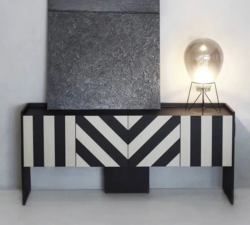 Zebra Abstract Entryway/ Foyer Console side view - console table - The Flamingo Life