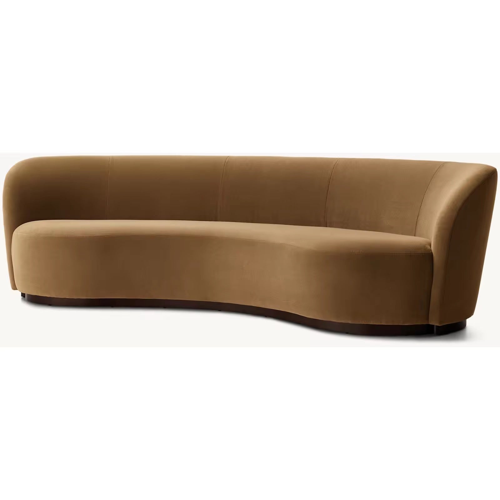 Vero Elegant Couch side view - suede upholstery sofa - The Flamingo Life